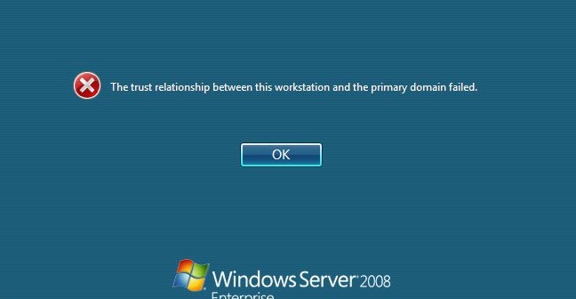 trust relation between workstation and domain failed