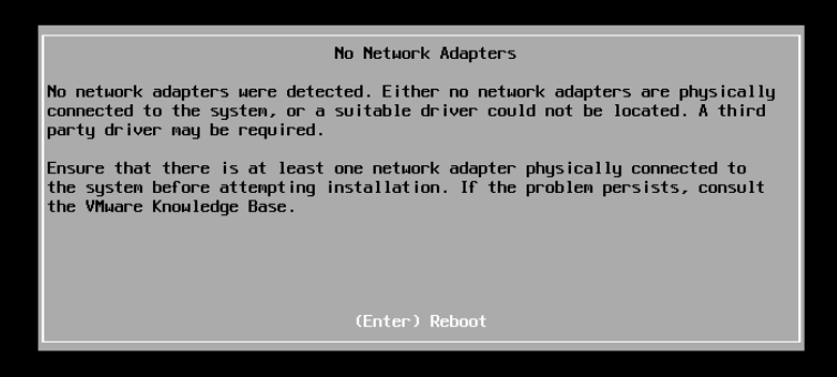 ESXi Installer - No Network Adapter